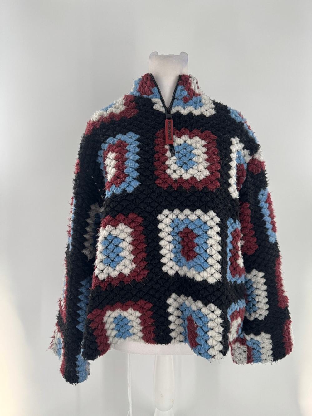 Damson Madder Agnes Sweater Anthropologie Crochet Granny Square Sz 8 Boho